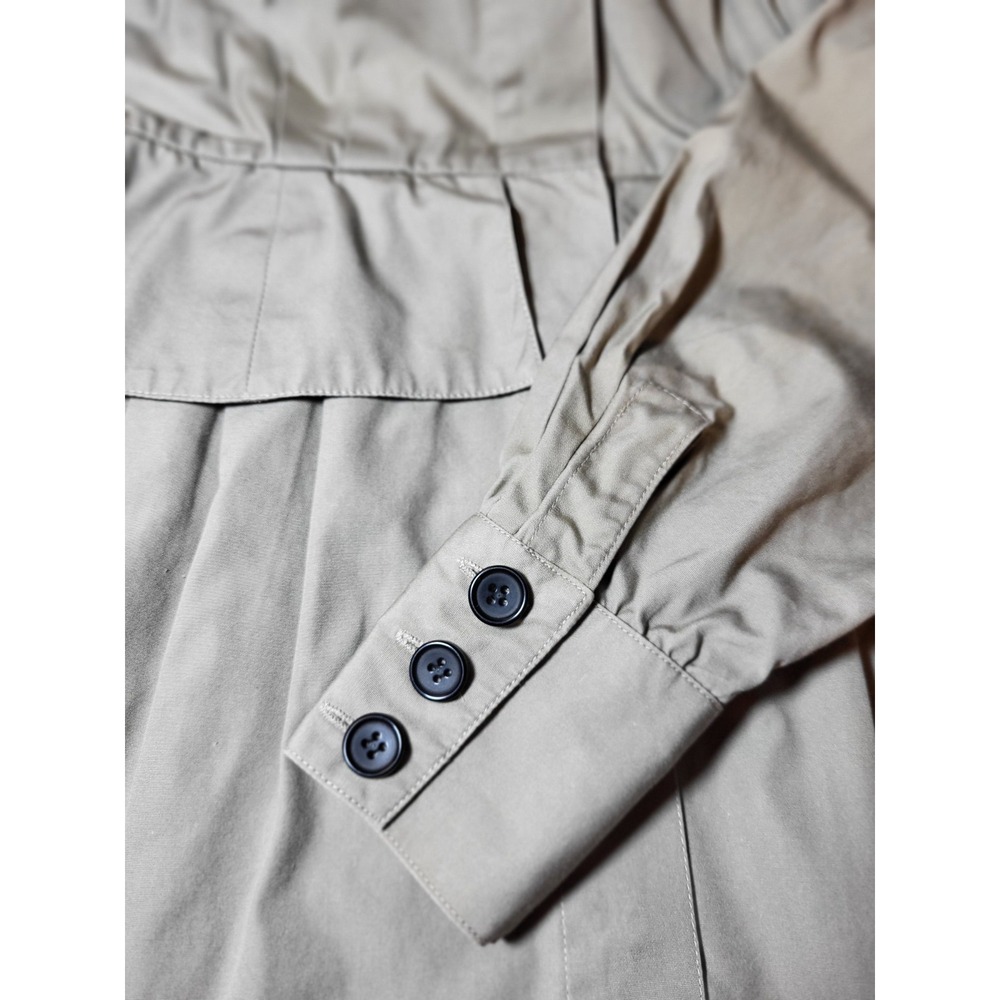 VTG Adele Simpson Khaki Long Sleeve‎ Midi Dress Size 6 Military Wartime Look - Picture 7 of 16